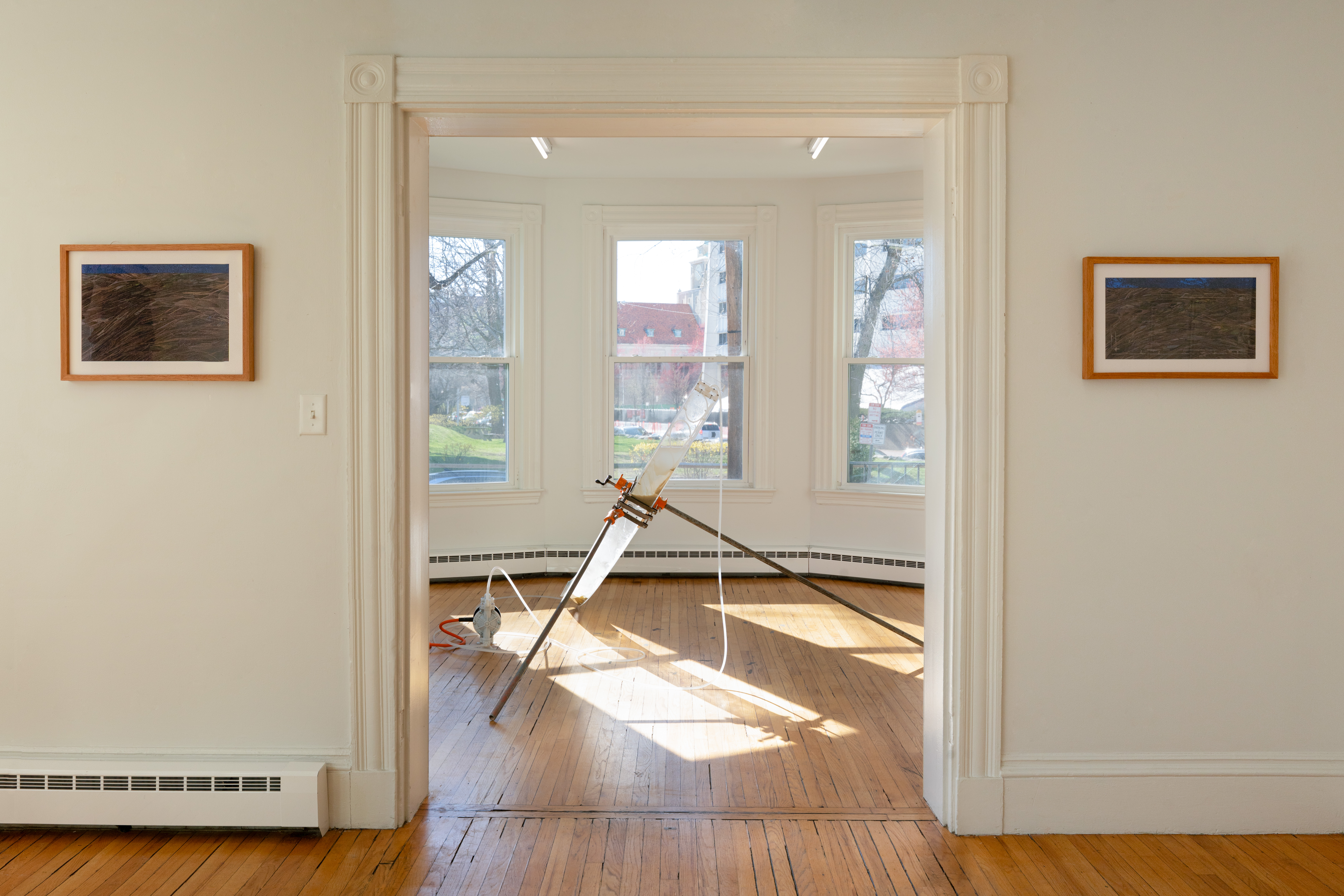 Photo of Plots, Grids, Models installation by Eric Rannestad. Kirkland Gallery, Harvard Graduate School of Design. Cambridge, MA. 2026